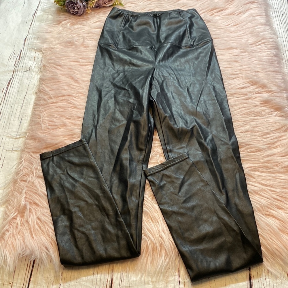 Aritzia Black Faux Leather Pants